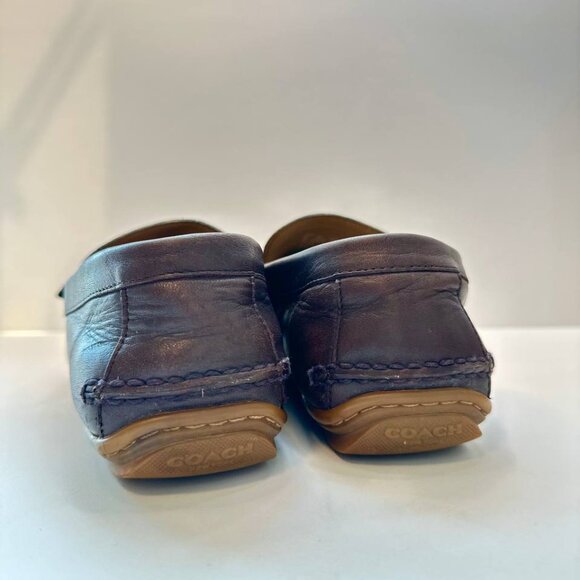 Coach Men’s Neal Driving Loafer Shoes – Brown Signature Leather – Size 7D (EU 40 - Picture 6 of 10